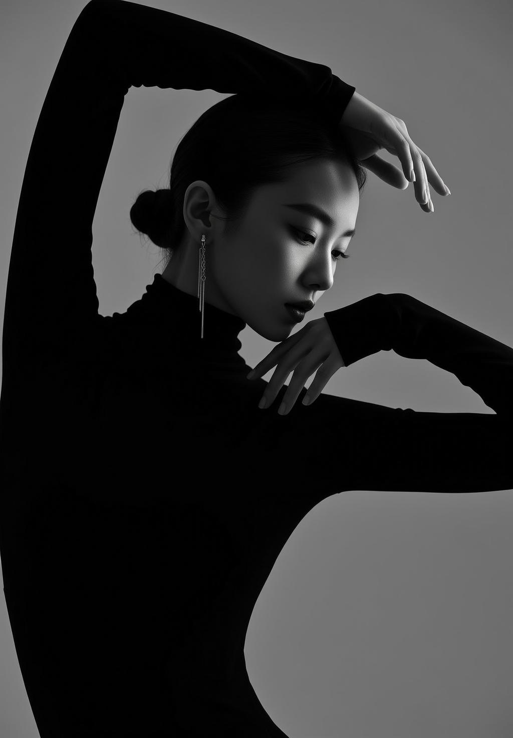 Black White Studio Portrait reference photo