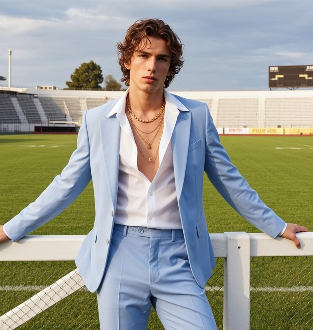 Light Blue Suit Stadium Style reference photo