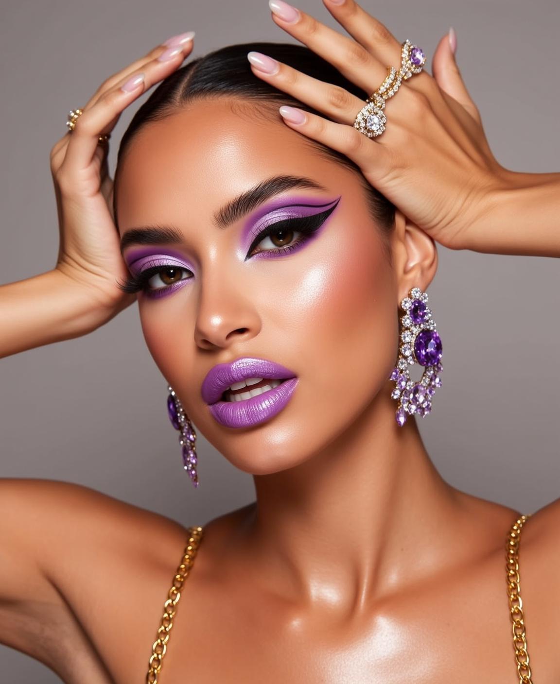 Gold Chain Amethyst Portrait reference photo