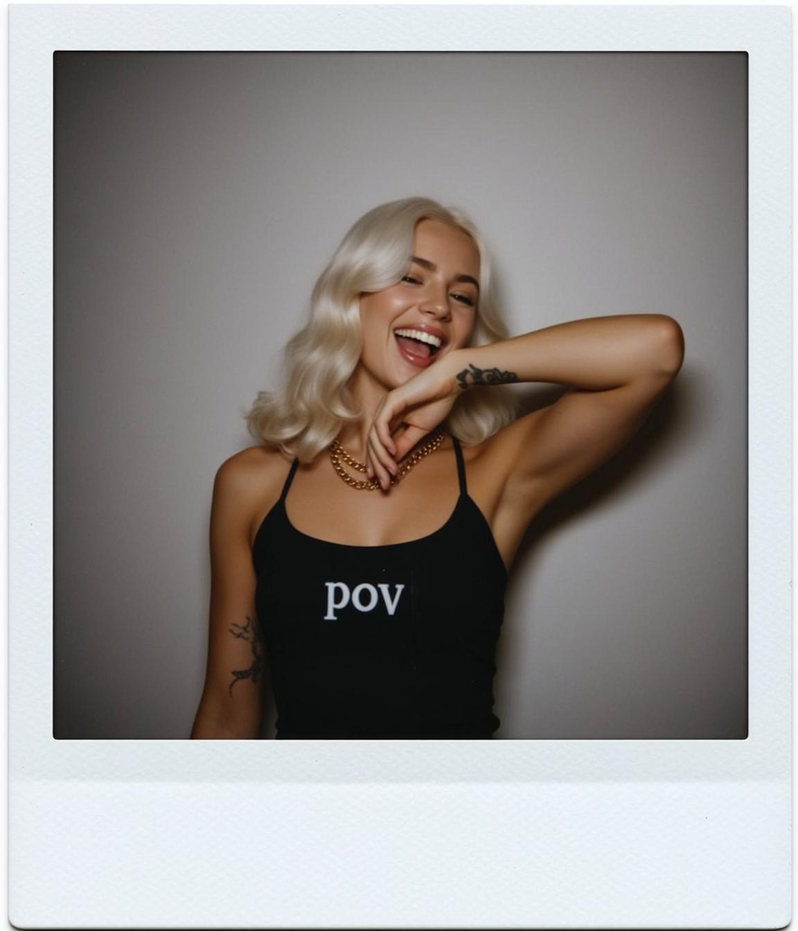 Laughing Black Tank Portrait reference photo