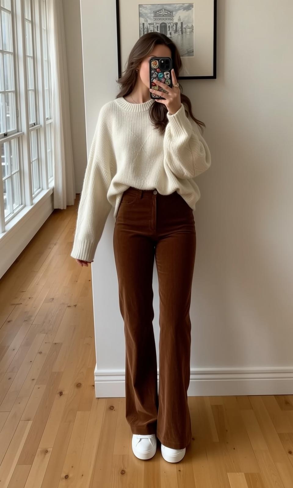 Autumn Young Long Wavy Brown Fair Oversized reference photo