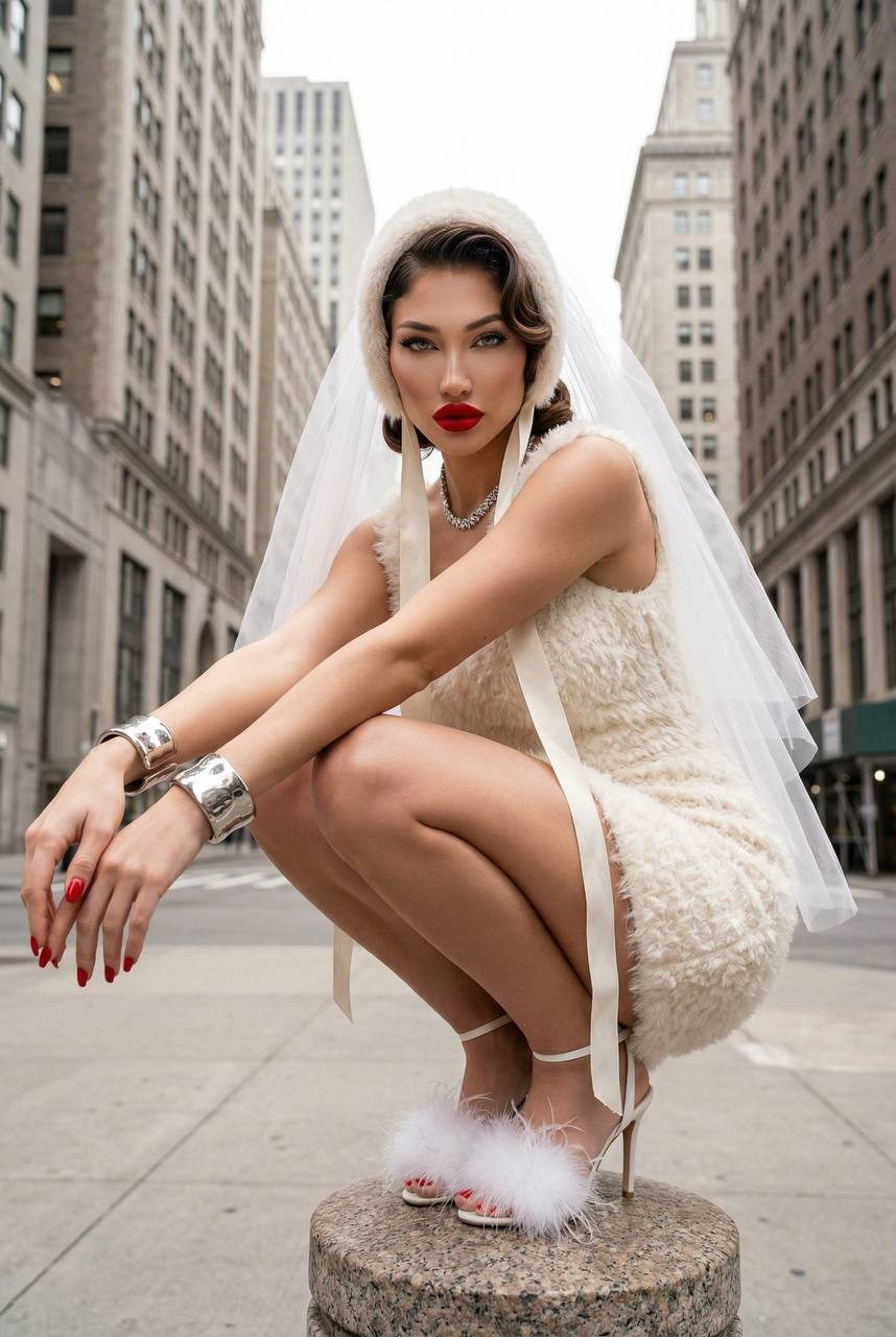 Ivory Mini Dress Bridal Veil Urban Street Squat