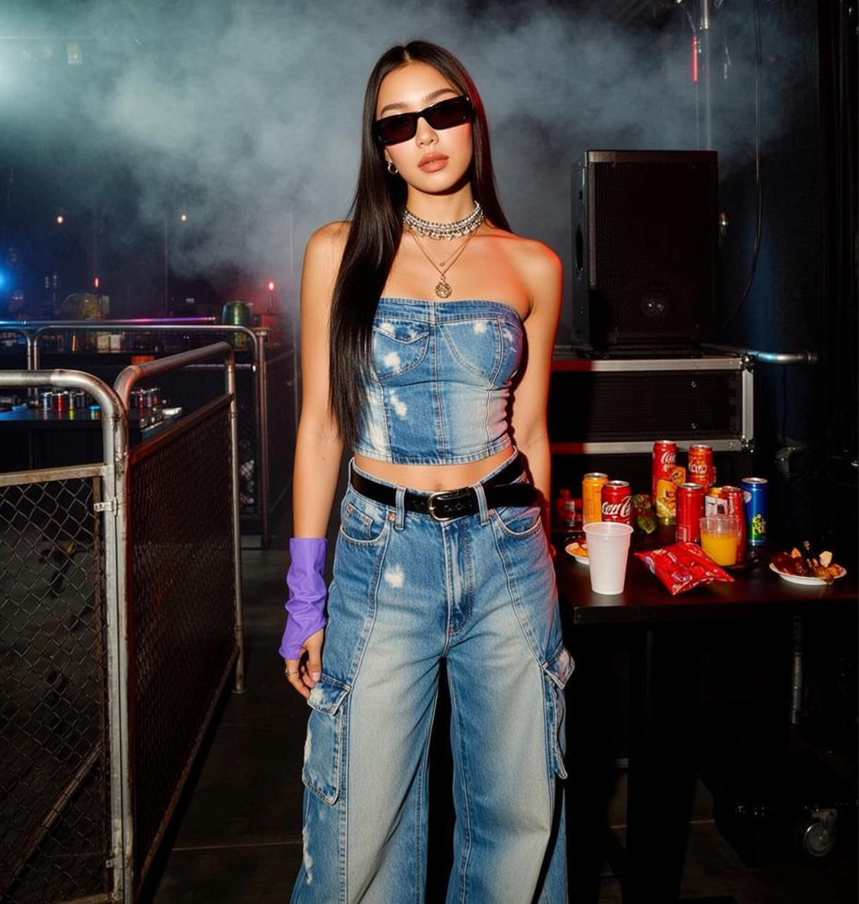Denim Corset Cargo Pants reference photo