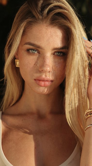 Golden Hour Sunlit Woman Vertical
