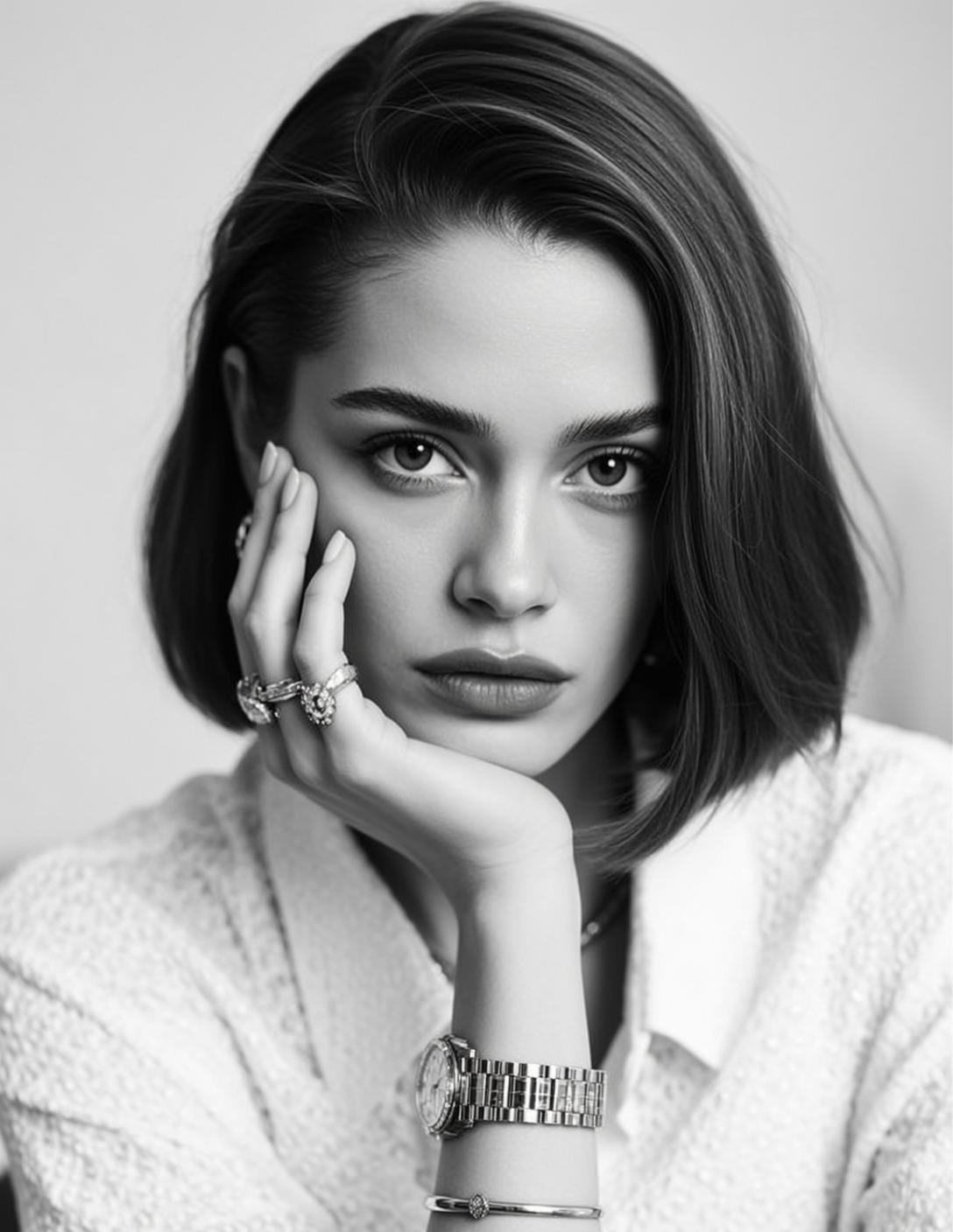 Luxury Young Dark Brown Short Straight Side-parted reference photo