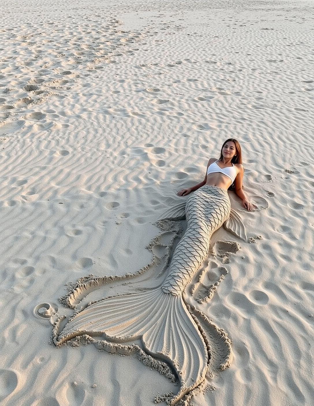 Mermaid Tail Sandy Beach Smile reference photo
