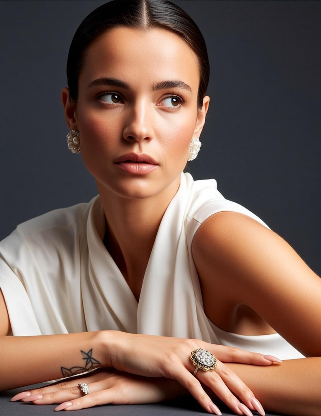Luxury Young Dark Brown Pulled Back Light reference photo