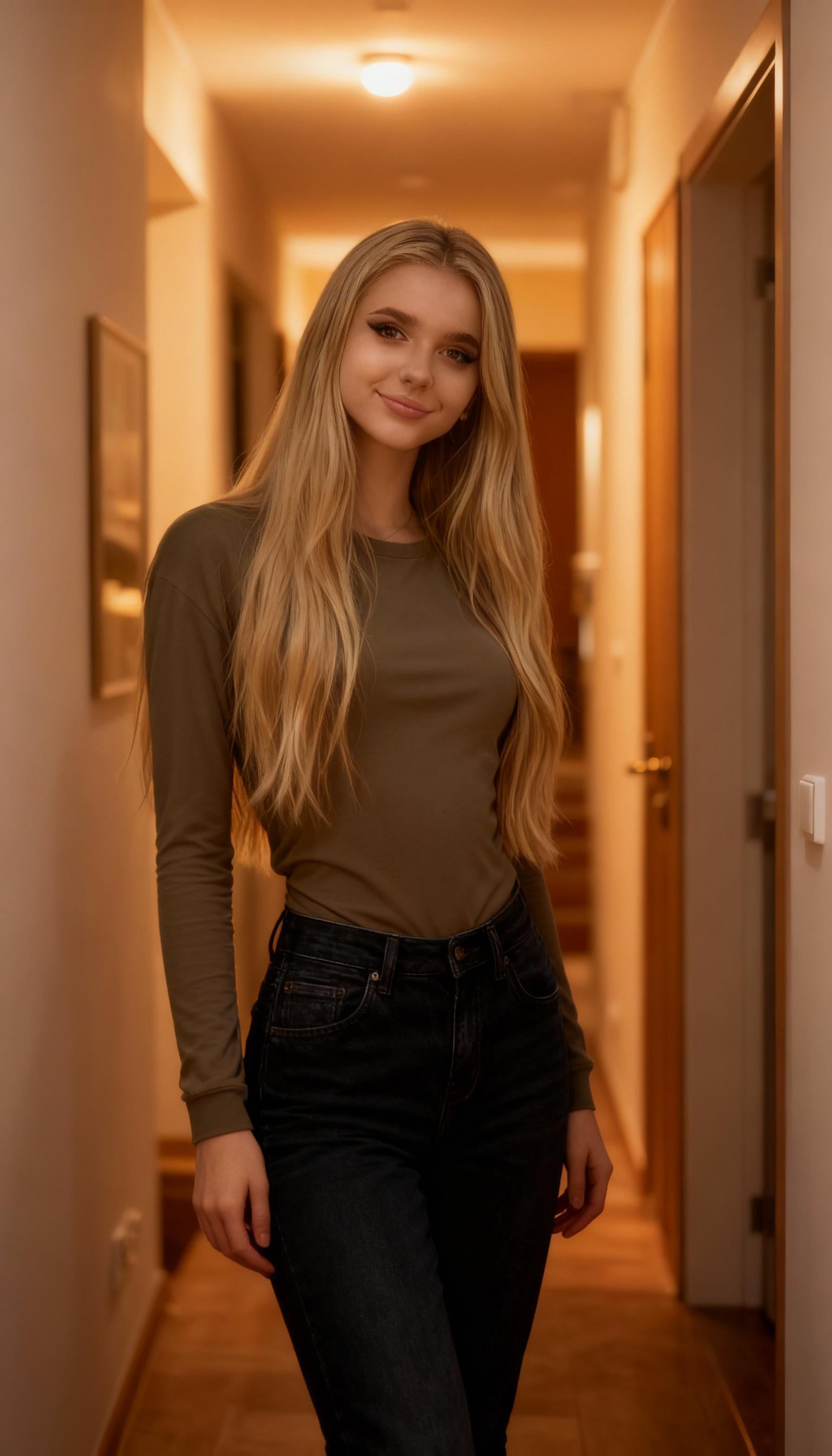 Hallway She Wears Long Sleeved reference photo