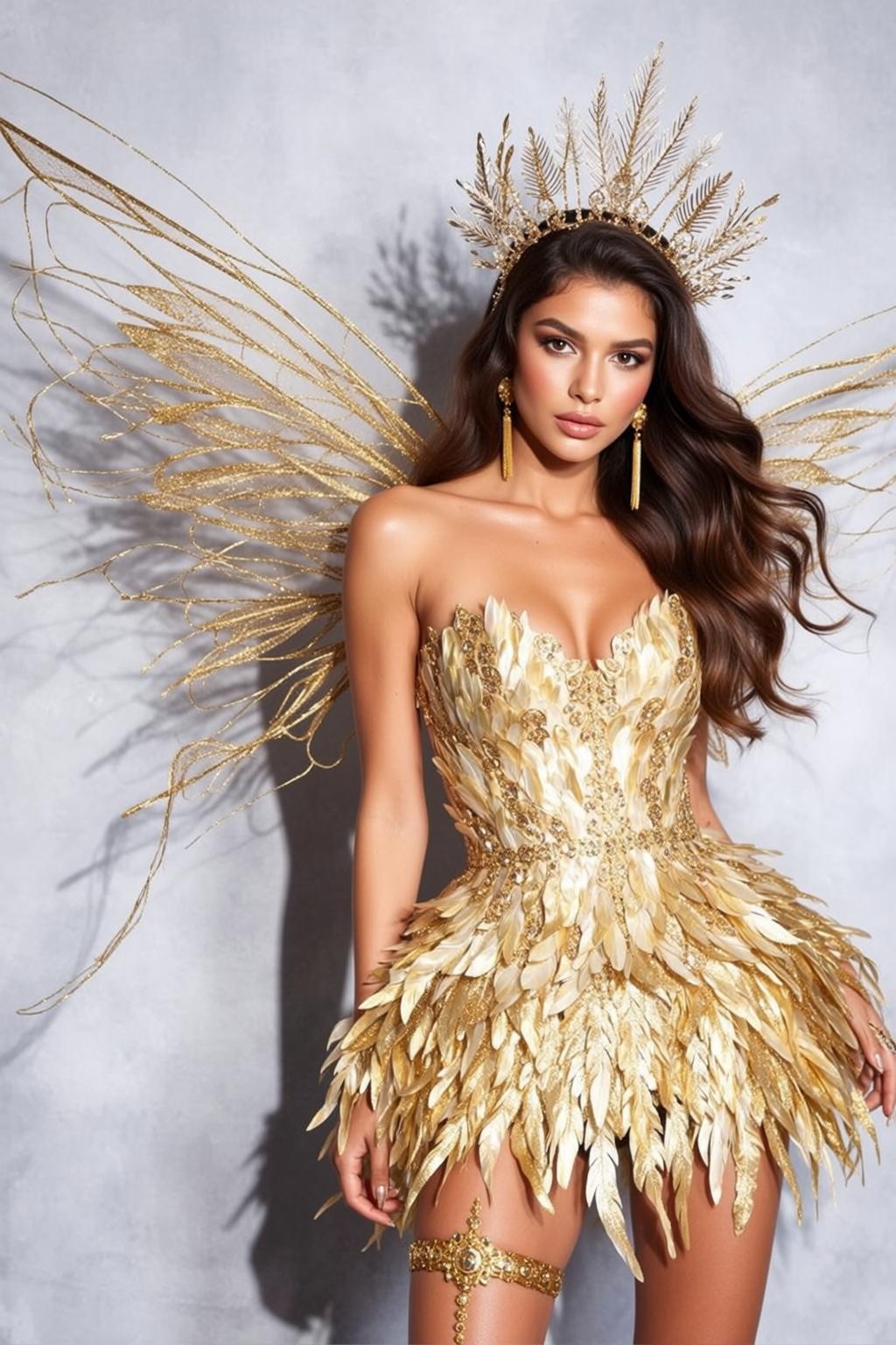 Golden Feather Crown Costume reference photo