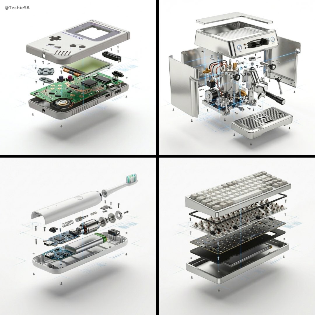 Realistic Exploded Product Macro View
