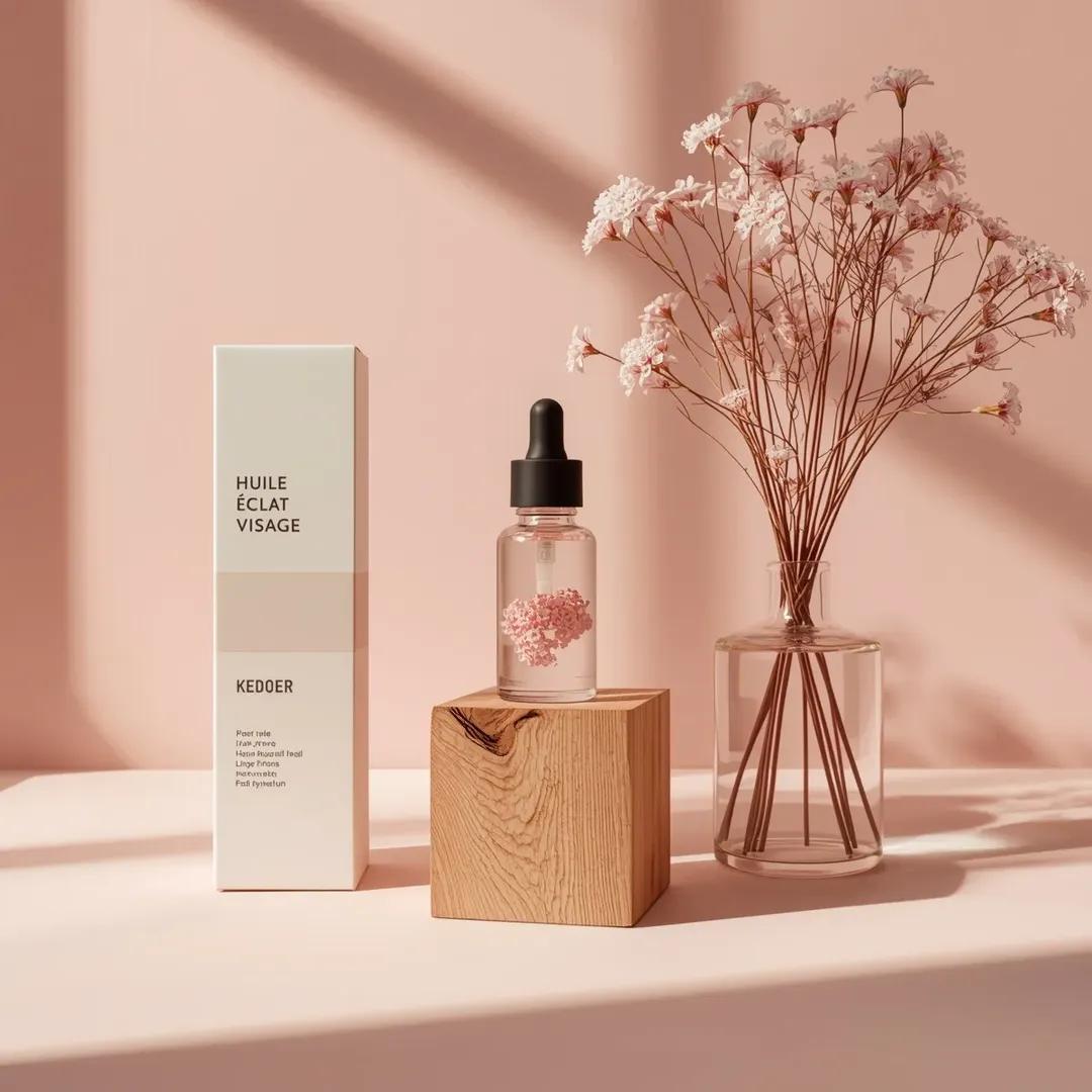 Realistic Pink Serum Dropper Wood Cube