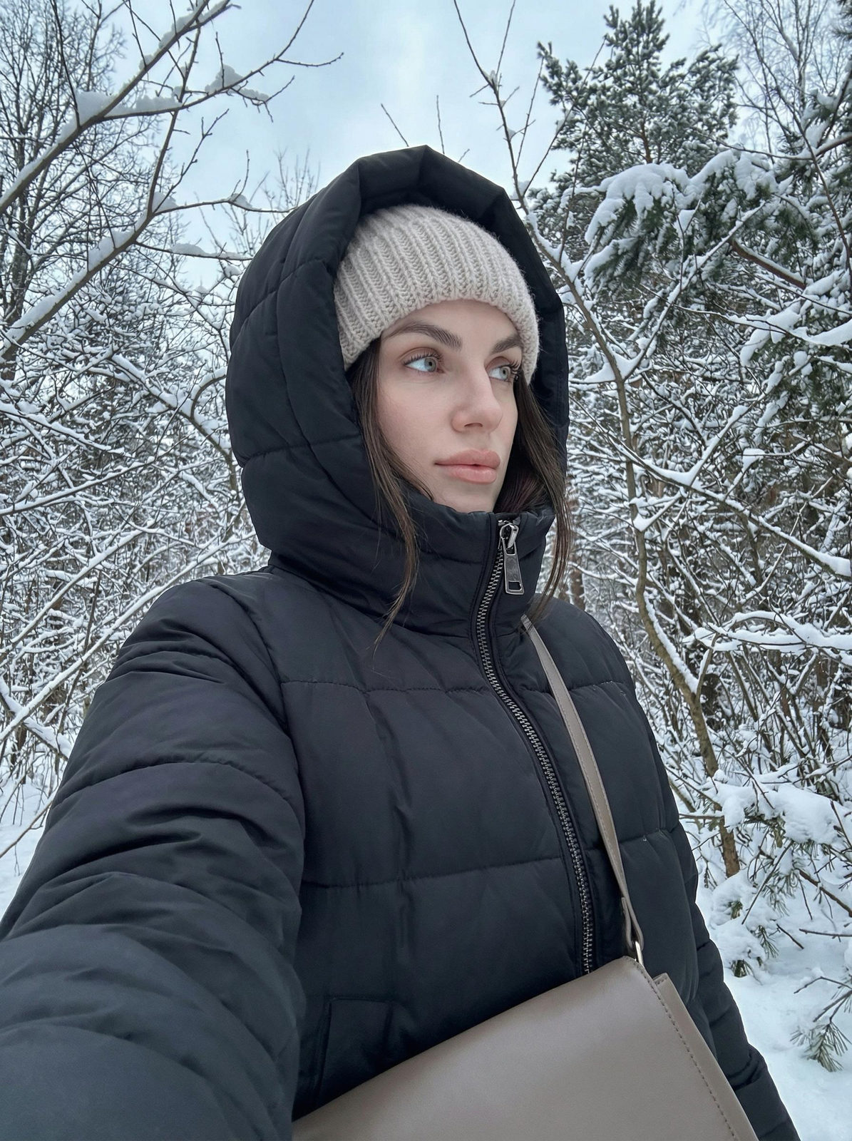 Winter Forest Upward Portrait Realistic
