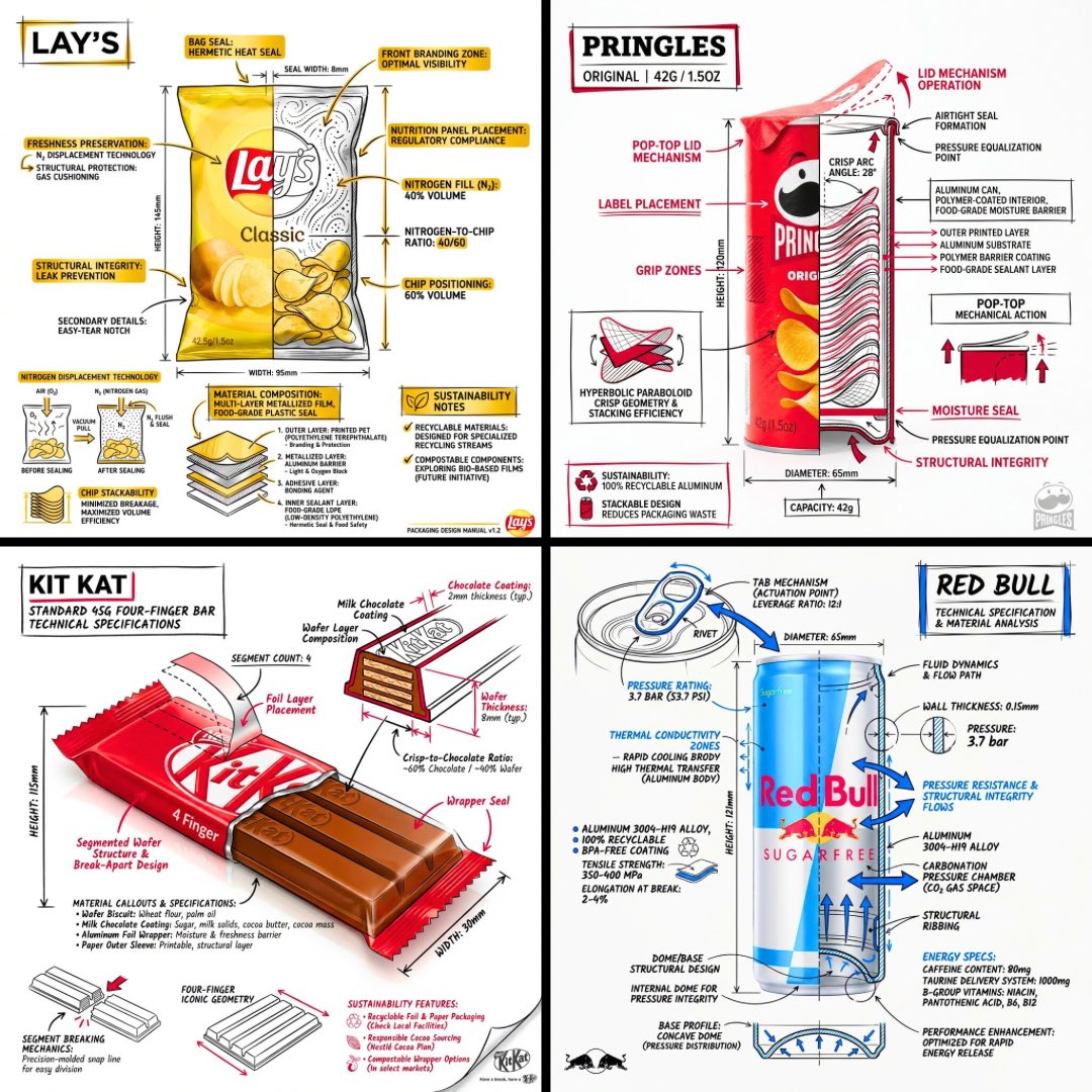 Realistic Snack Technical Annotation Pack