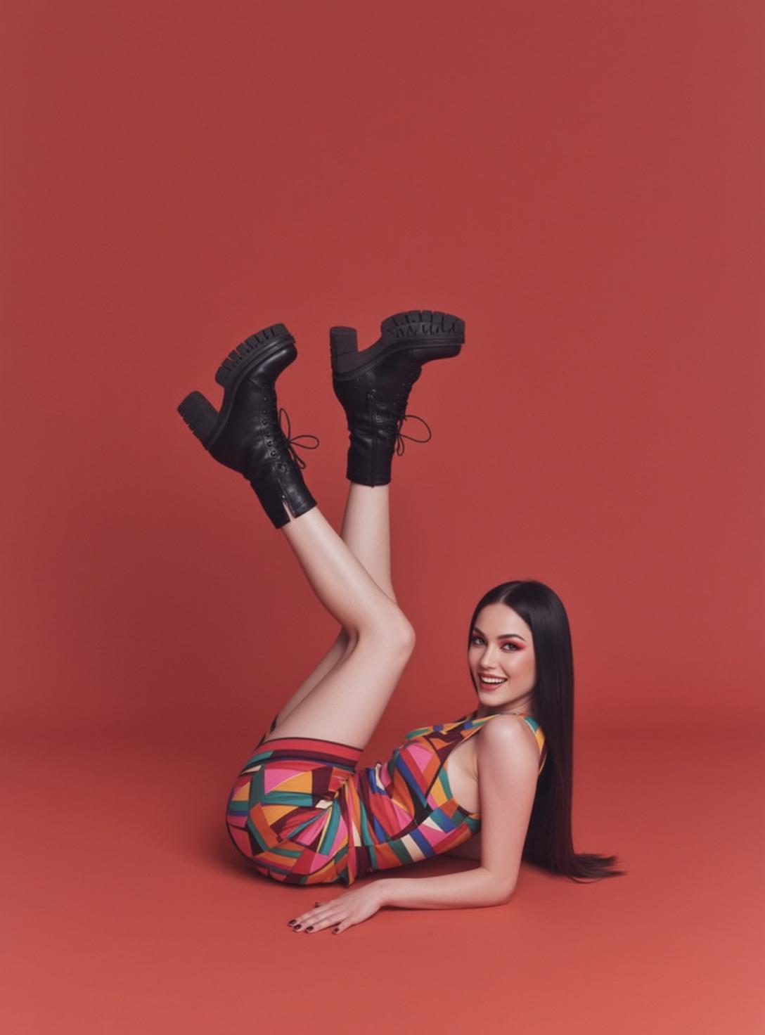 Geometric Bodysuit Floor Pose reference photo