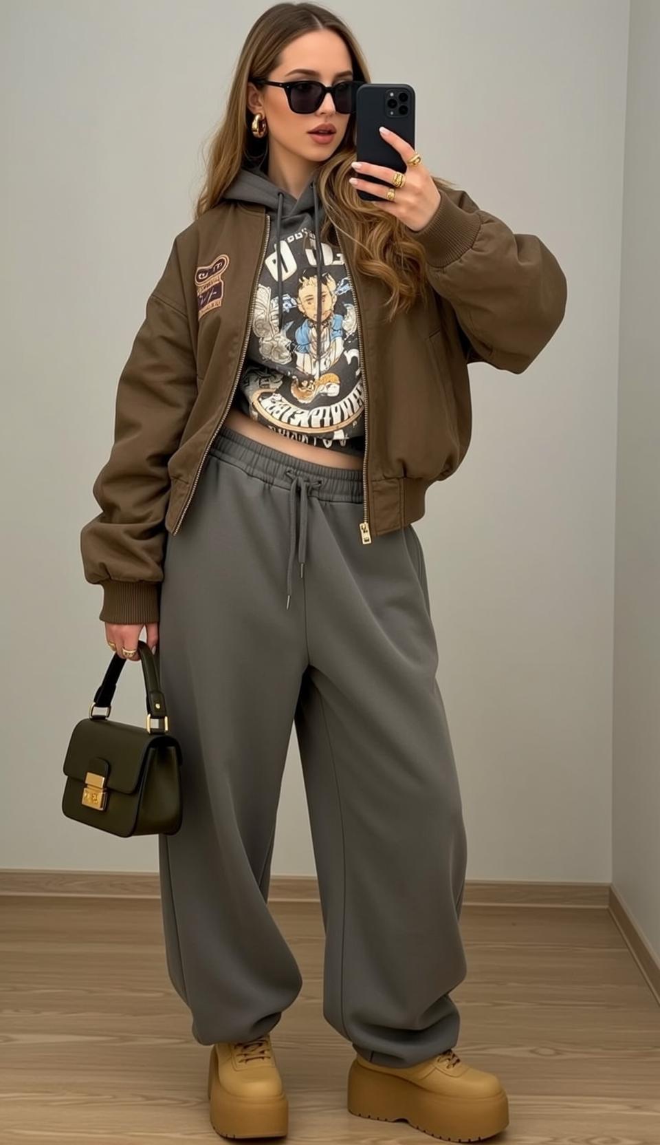 Grey Hoodie Streetwear Selfie reference photo