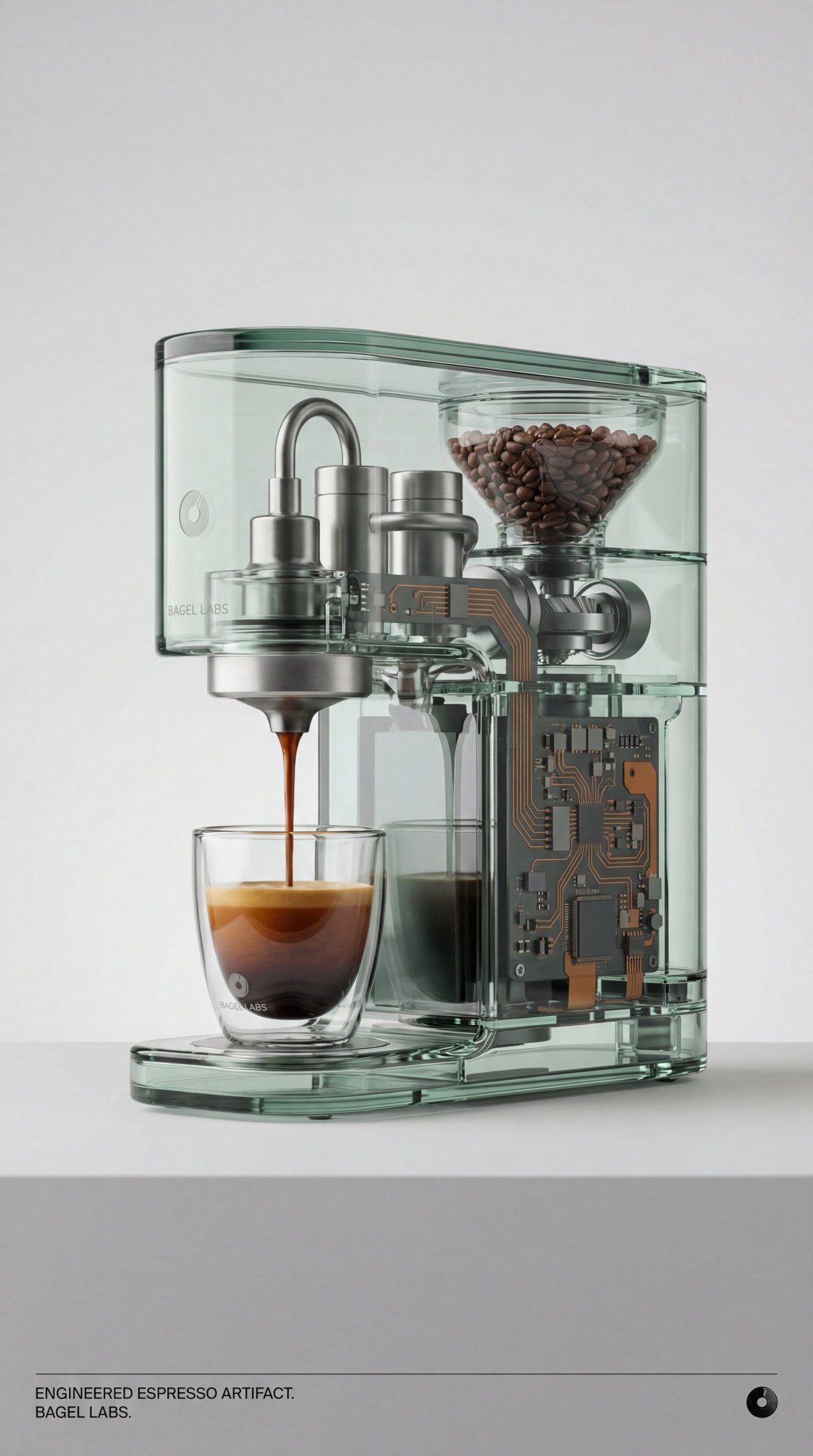 Glass Coffee Machine Pouring Coffee