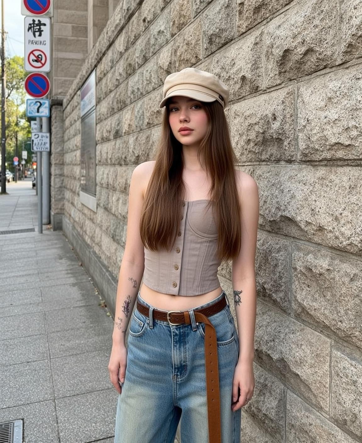 Acubi Young Long Straight Brown Fair Beige