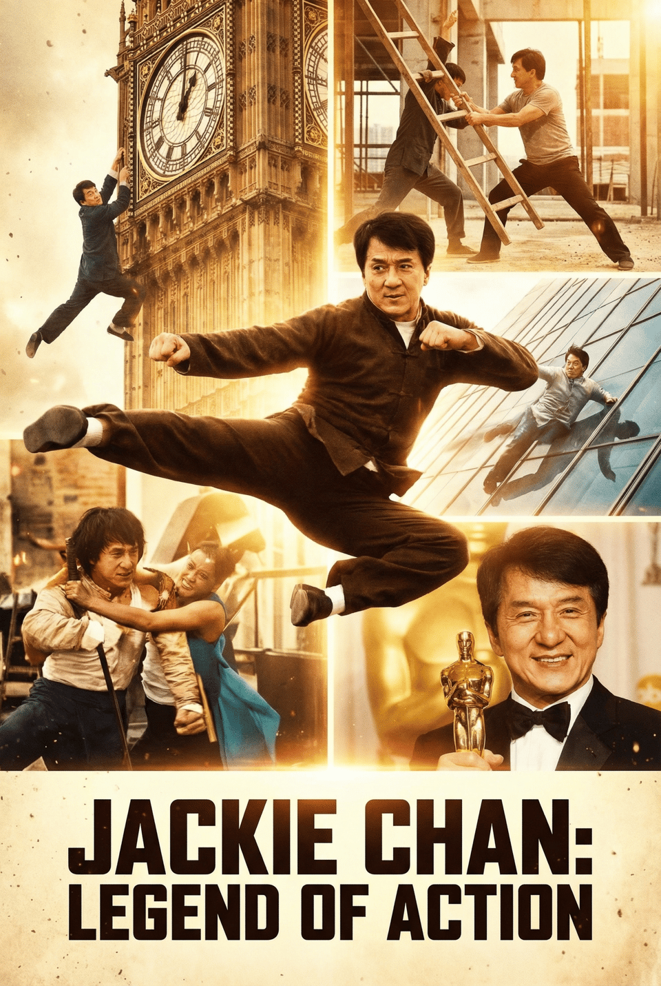 Jackie Chan Epic Cinematic Career Poster Lens Flare | Remix.Camera AI ...