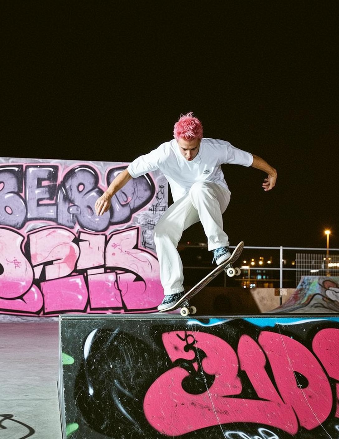 White Skatepark Night Jump reference photo