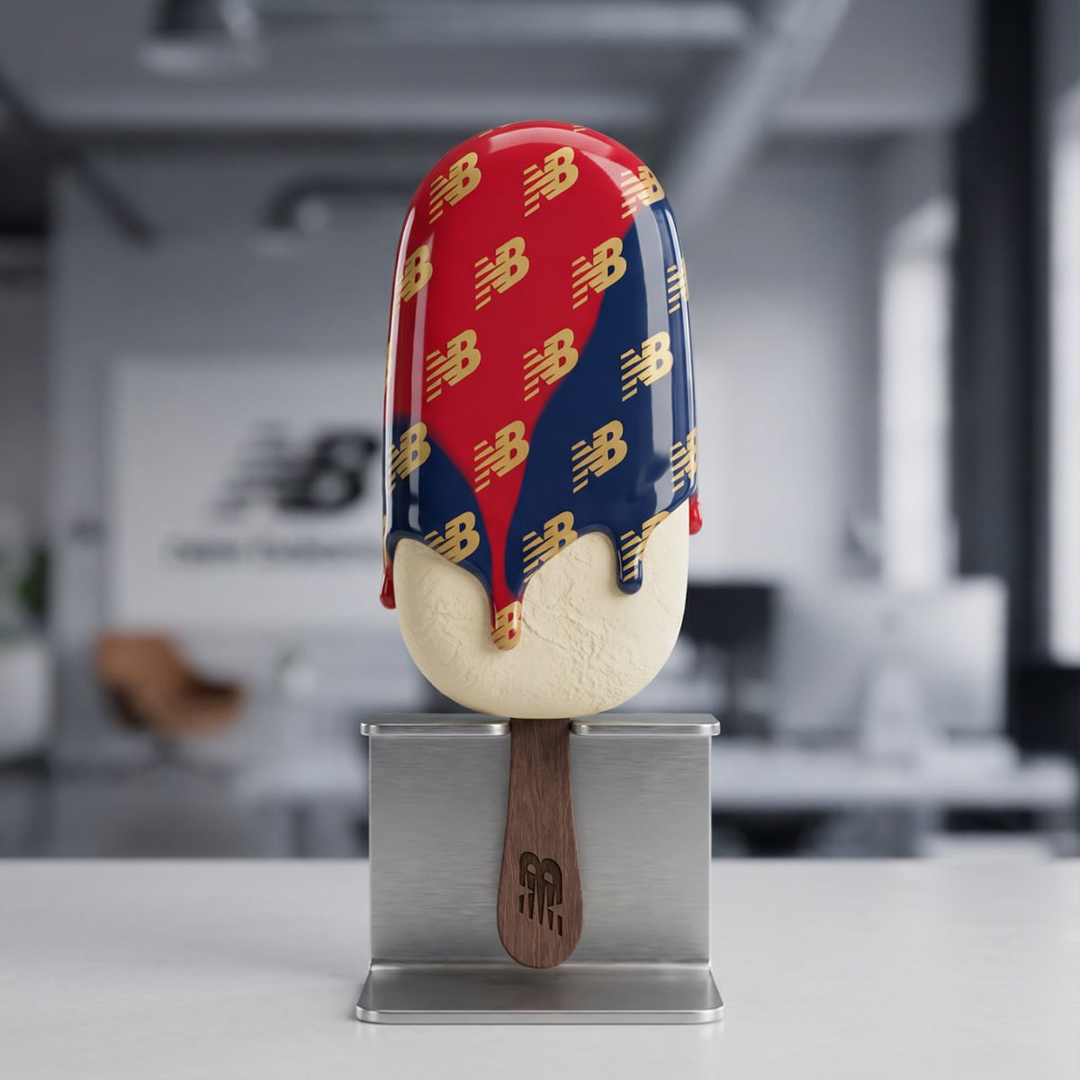 Realistic Popsicle Gold Logo Glaze