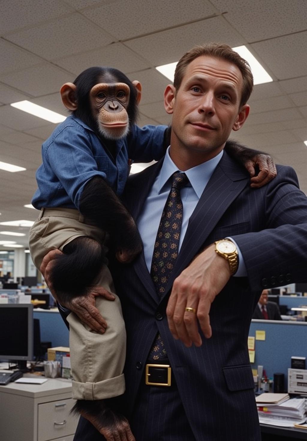World Recreate This Scene Prompt Description Chimpanzee reference photo