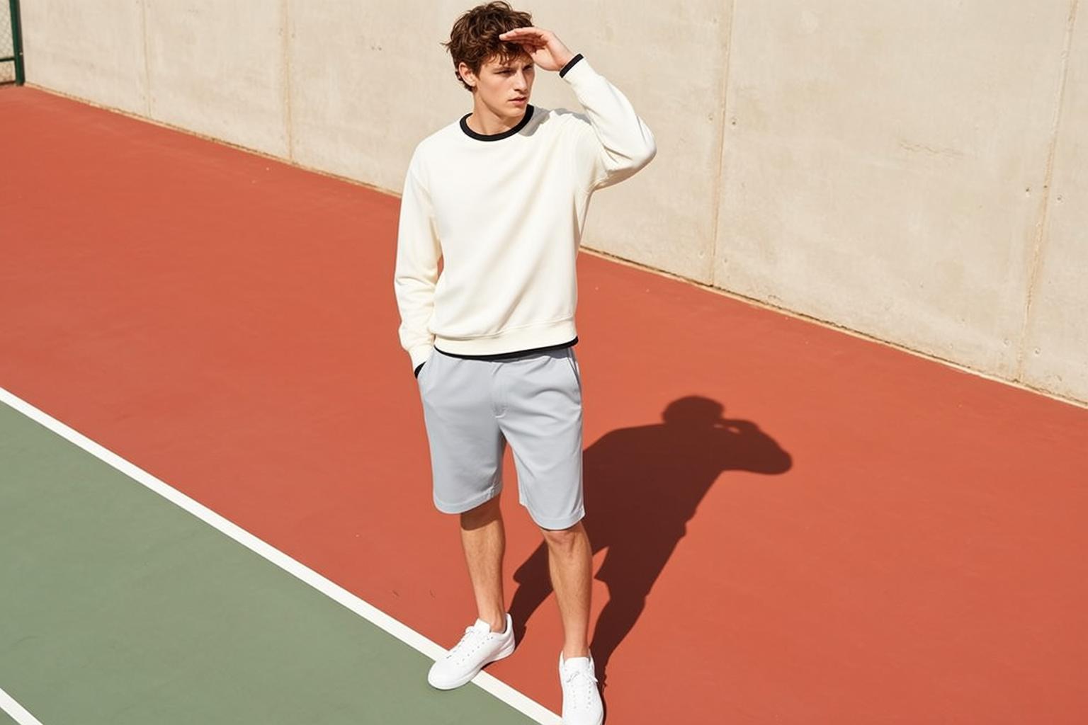Young Brown Messy Fair Off-white Crewneck Sweatshirt reference photo
