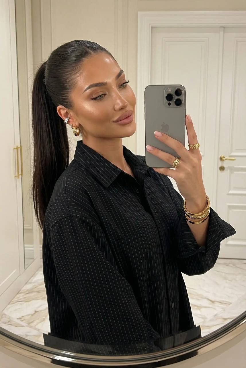 Glamorous Woman Mirror Selfie Realistic