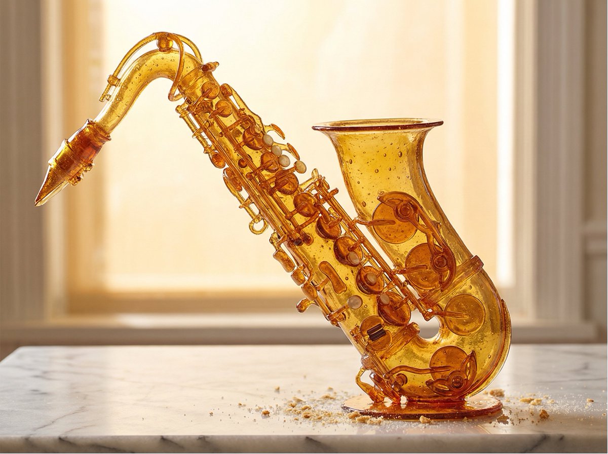 Realistic Sugar Blown Object Amber Glow