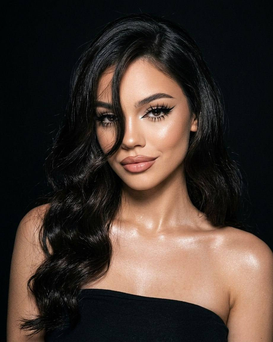 High Fashion Girl Beachy Waves Black Studio