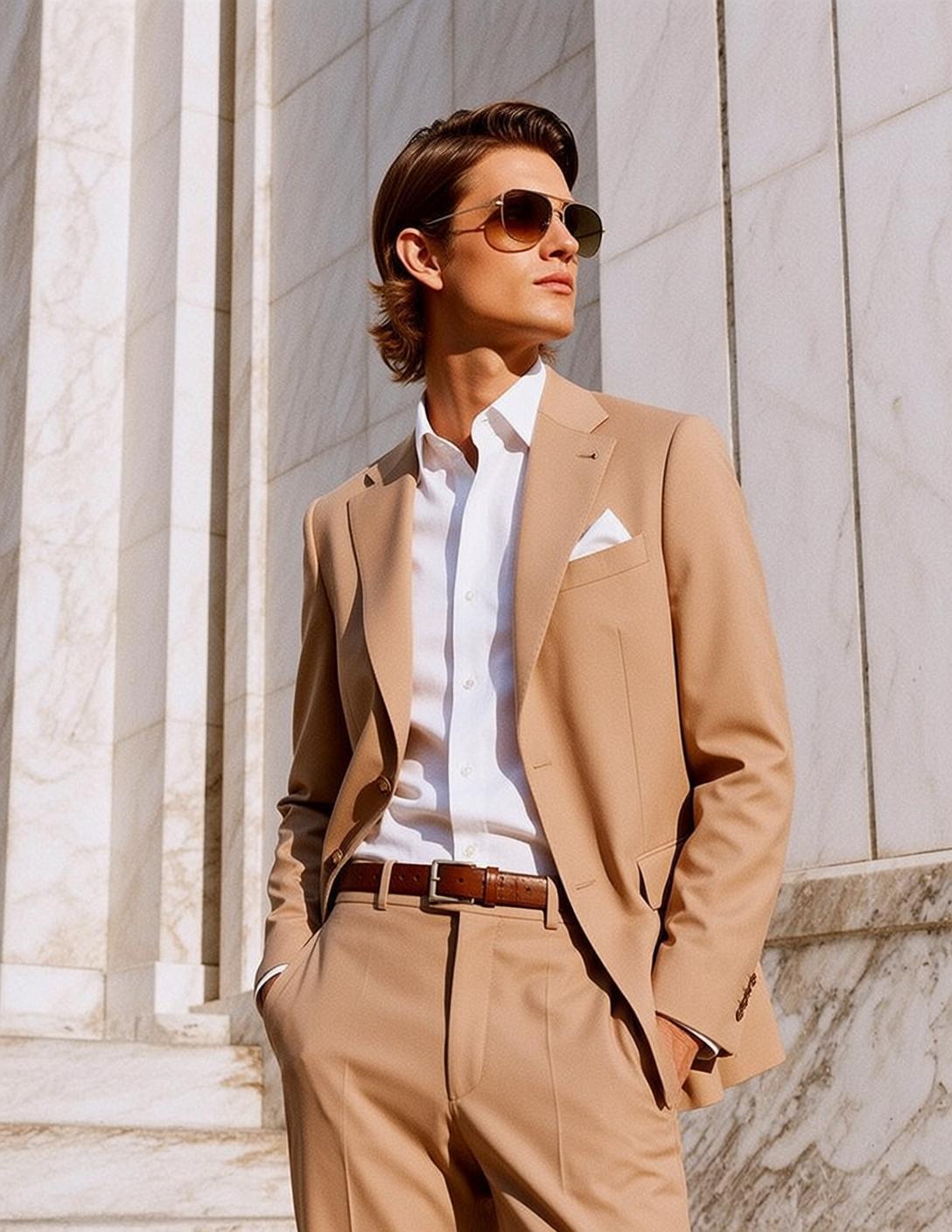 Tan Suit Marble Columns reference photo
