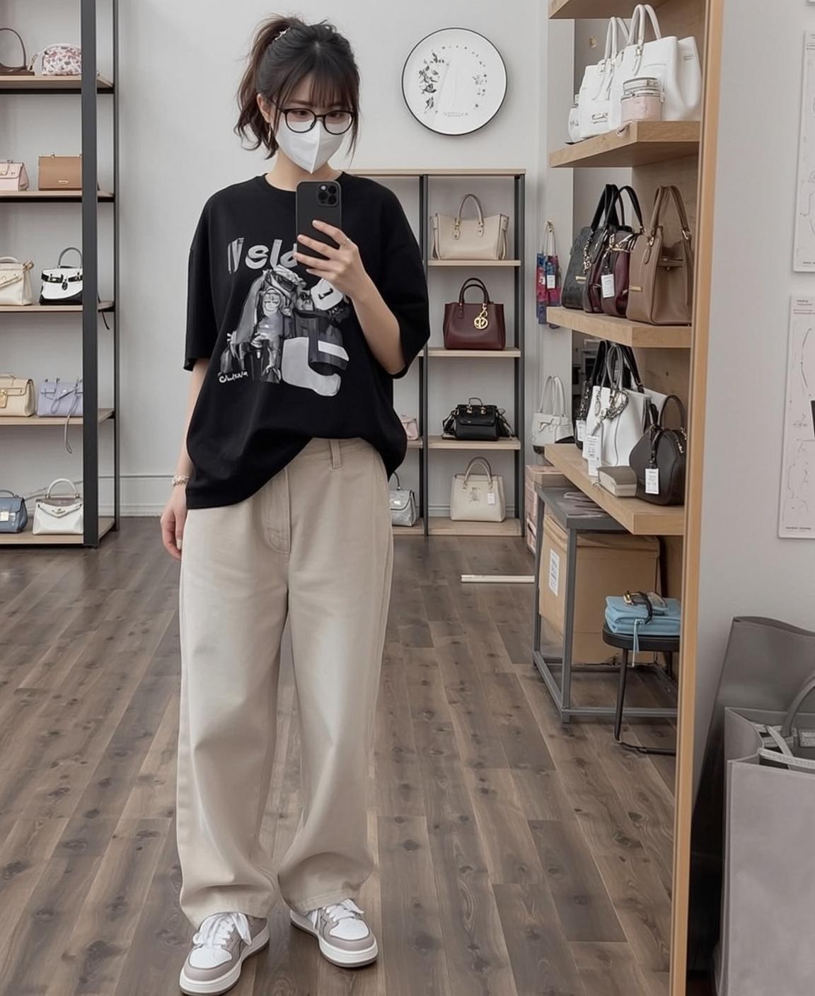Boutique Store Graphic Tee Selfie