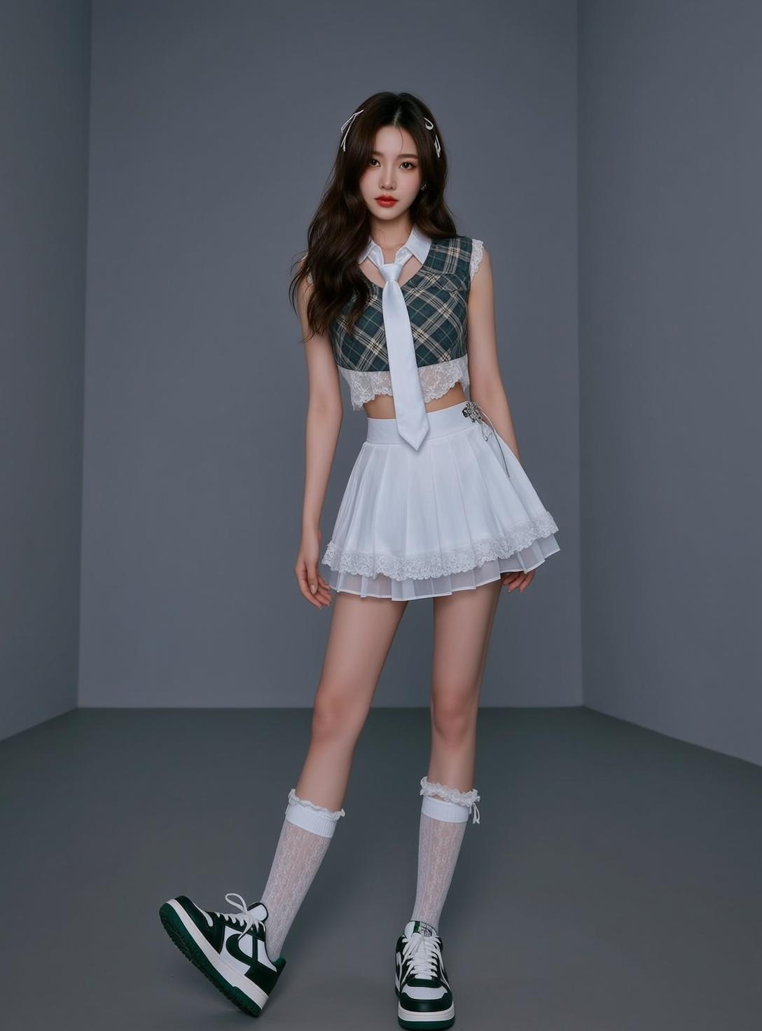 Balletcore Stands Facing Her Head Slightly Tilted reference photo