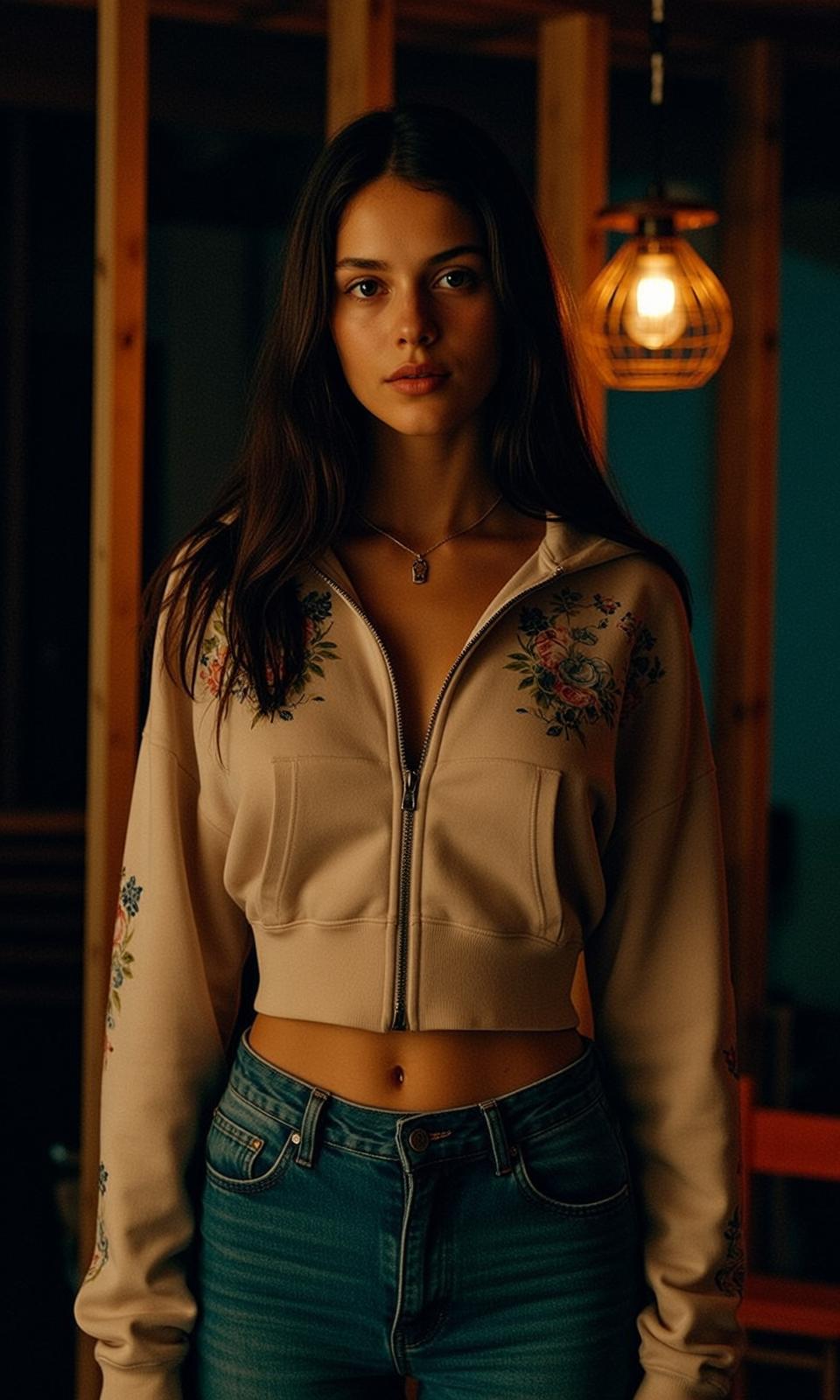 Floral Hoodie Wooden Beam Room reference photo