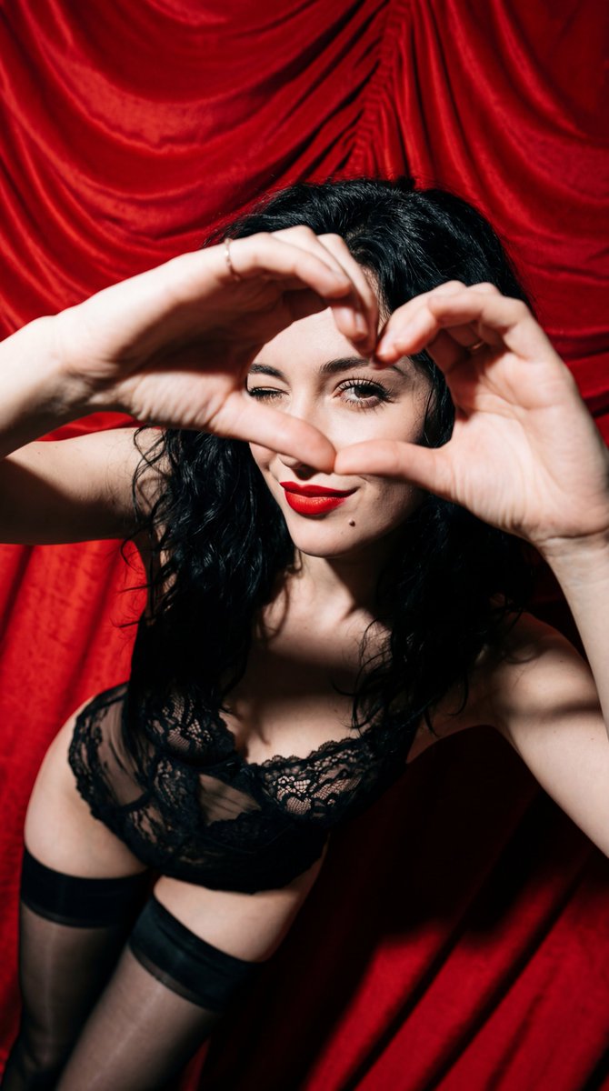 Lace Lingerie Heart Hands Film Noir High Angle