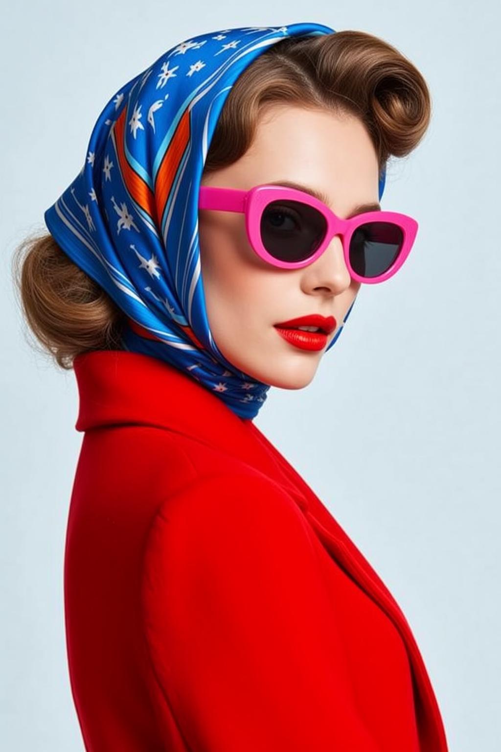 Vintage Fashion Studio Portrait Pink Sunglasses reference photo