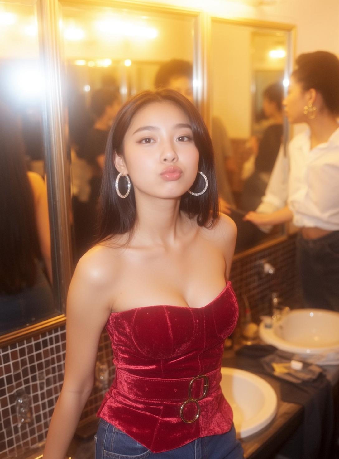 Velvet Corset Pout Portrait reference photo