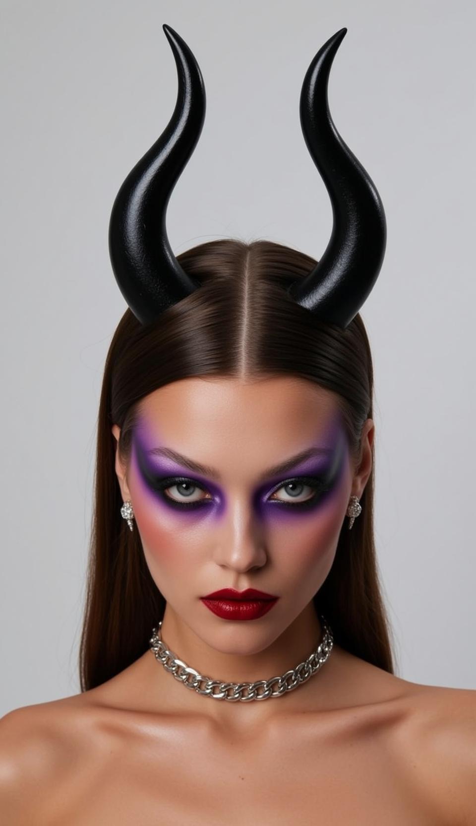 Halloween Makeup Young Long Dark Brown Straight reference photo