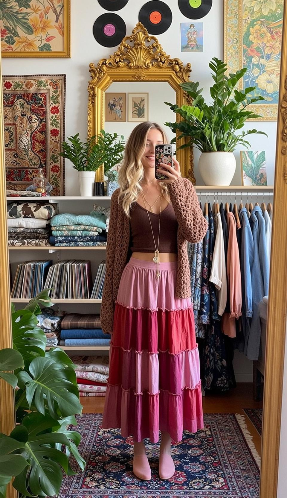 Boho Mirror Selfie Maxi Skirt reference photo