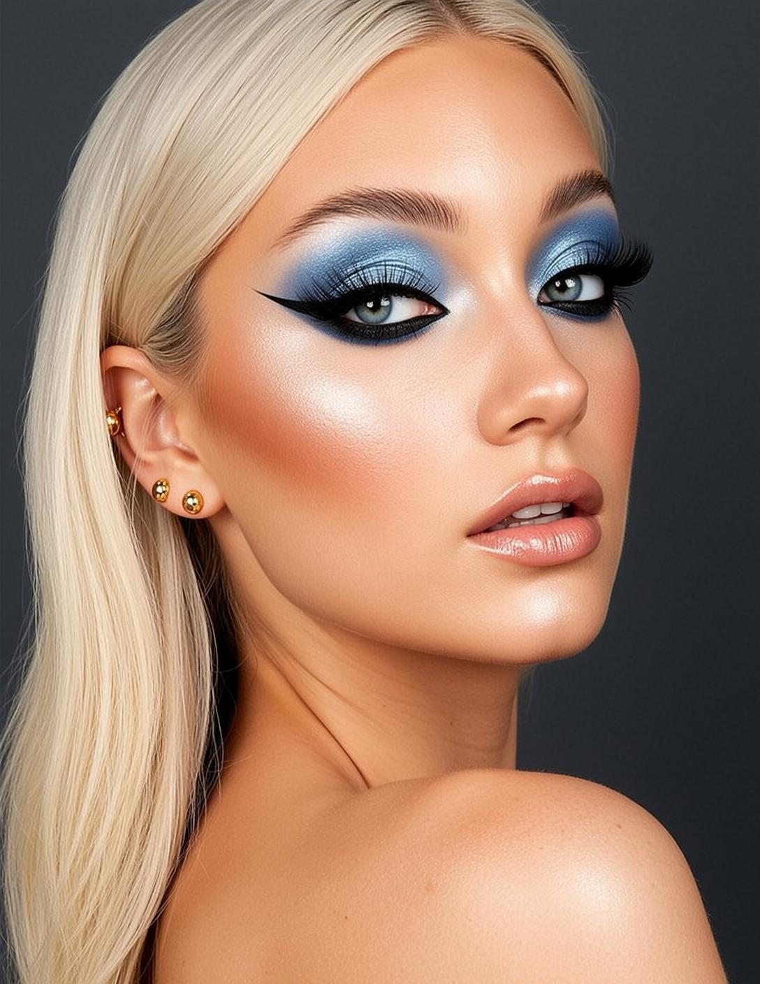 Makeup Turned Away Looking Her Left Shoulder reference photo