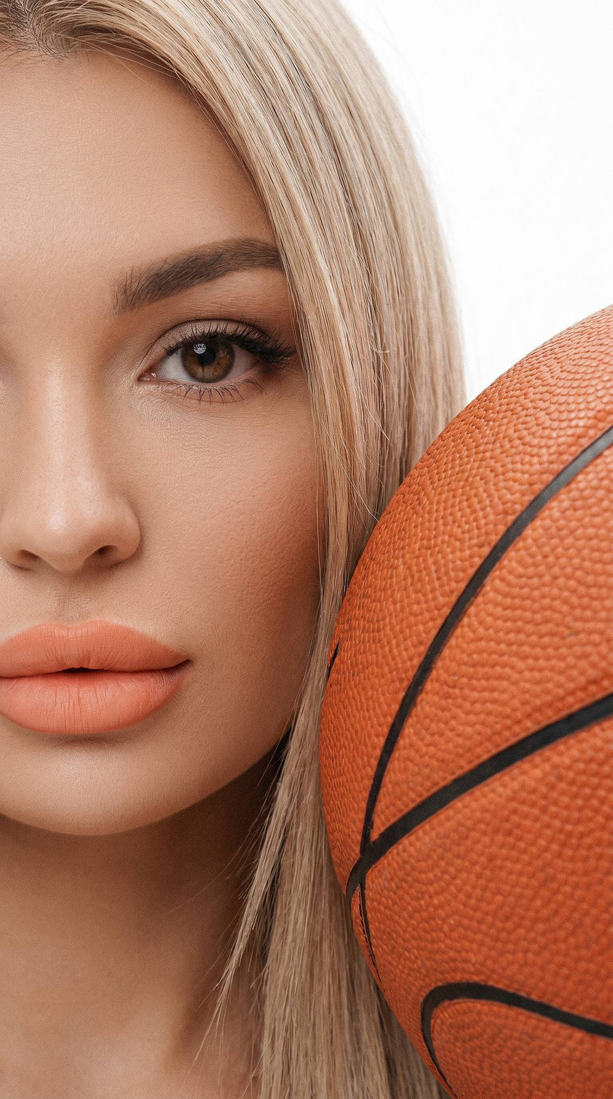 Girl Basketball Face Close Up Cinematic Grain