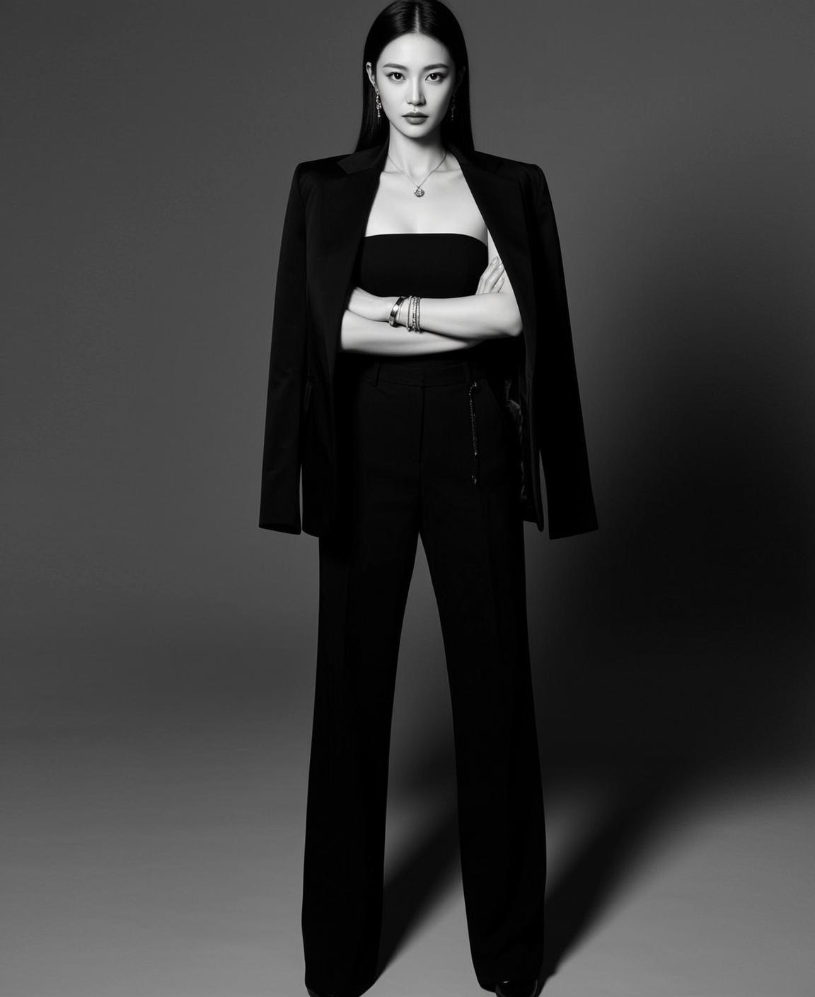 Black Blazer Crossed Arms Portrait reference photo