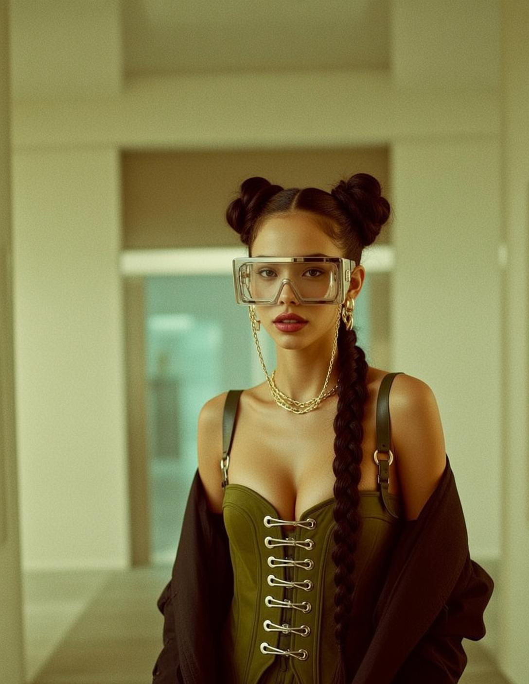 Creative Young Dark Brown Styled Two Buns reference photo