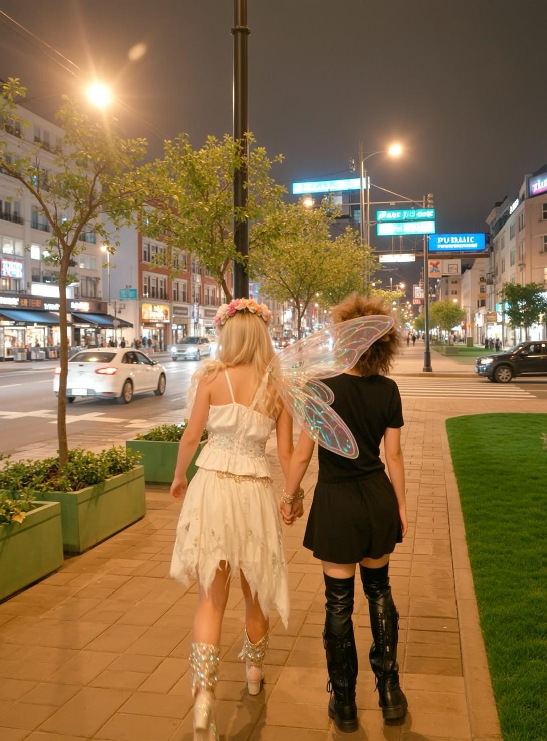 Fairycore Two Women Blonde Curly Brown Fair reference photo