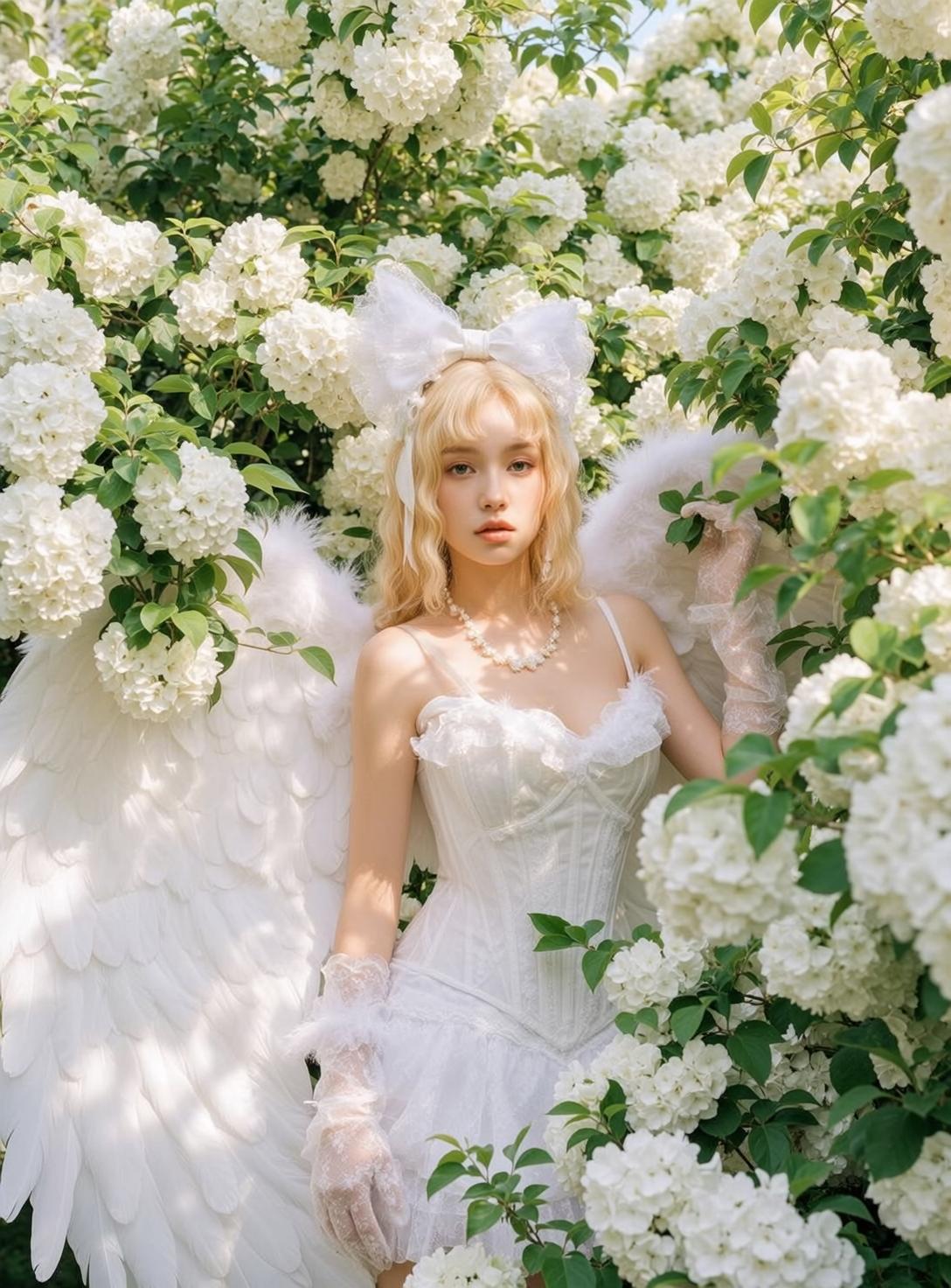 Fairycore Young Blonde Wavy Hair White Lace reference photo