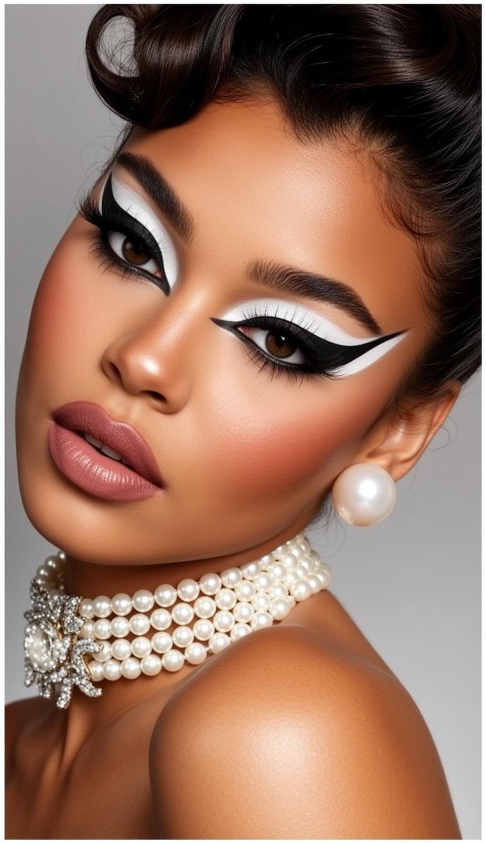 Makeup Posed Close-up Head-and-shoulders Her Head Tilted reference photo