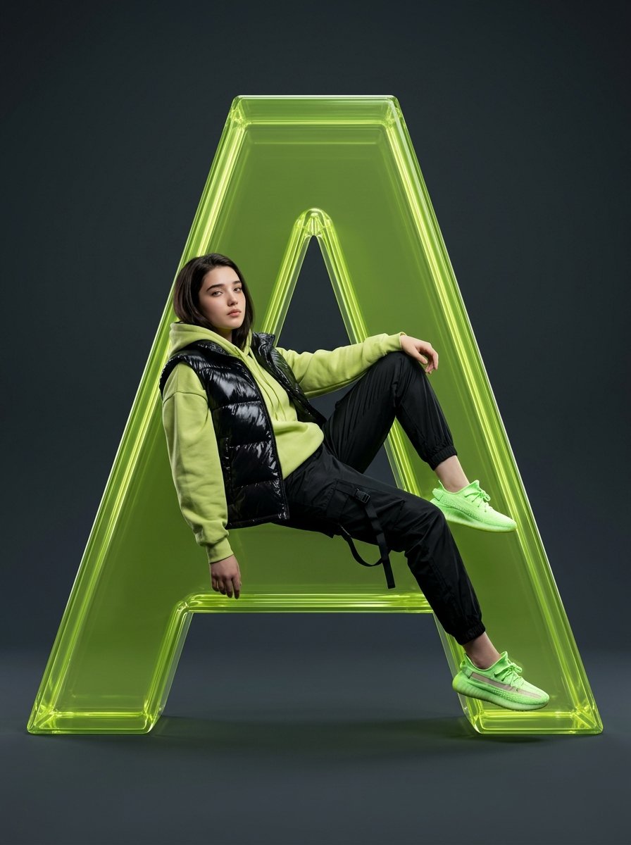 Lime Green Glass A Fashion Portrait Studio Lighting