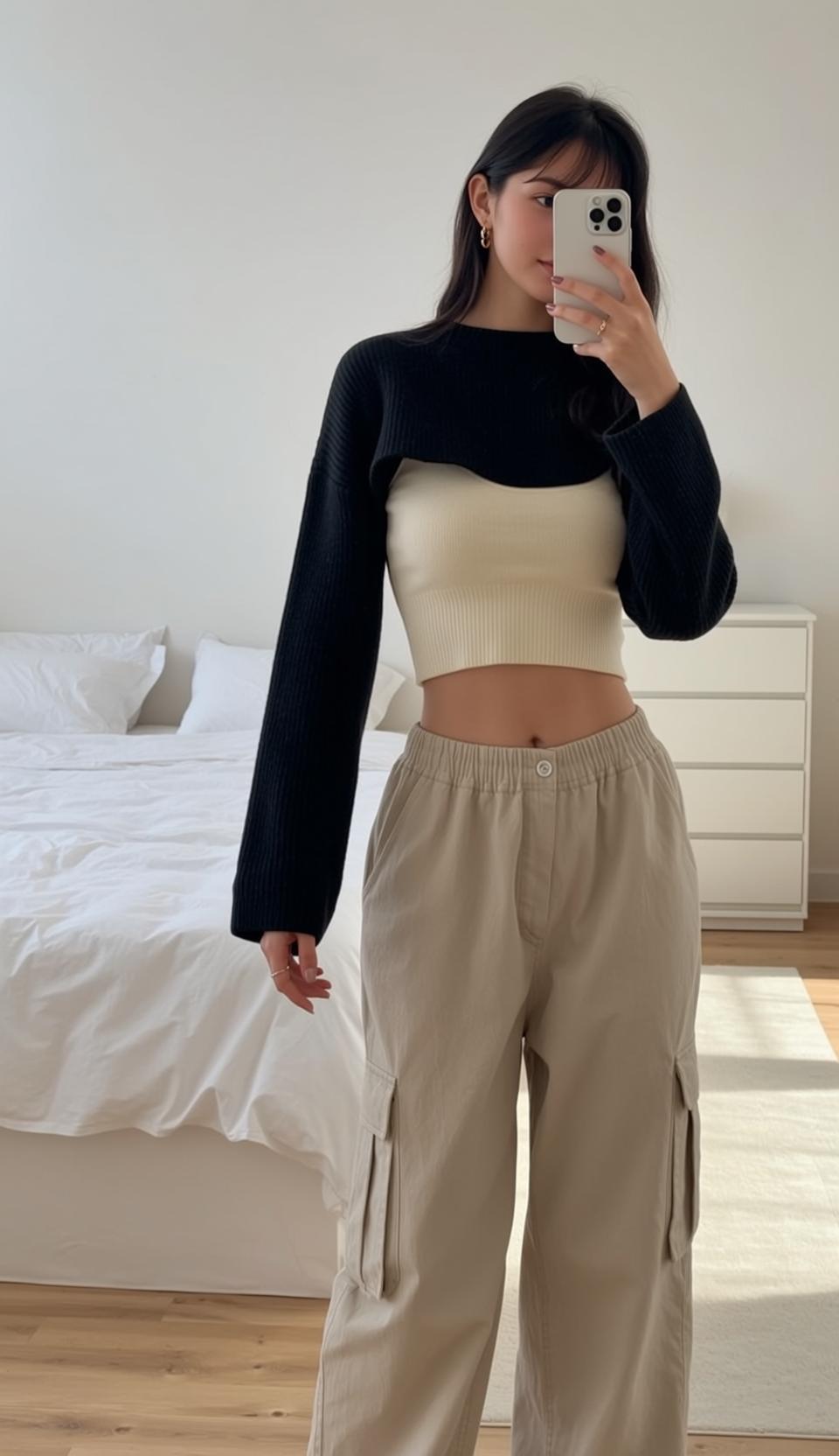 Cargo Pants Bedroom Mirror Selfie reference photo