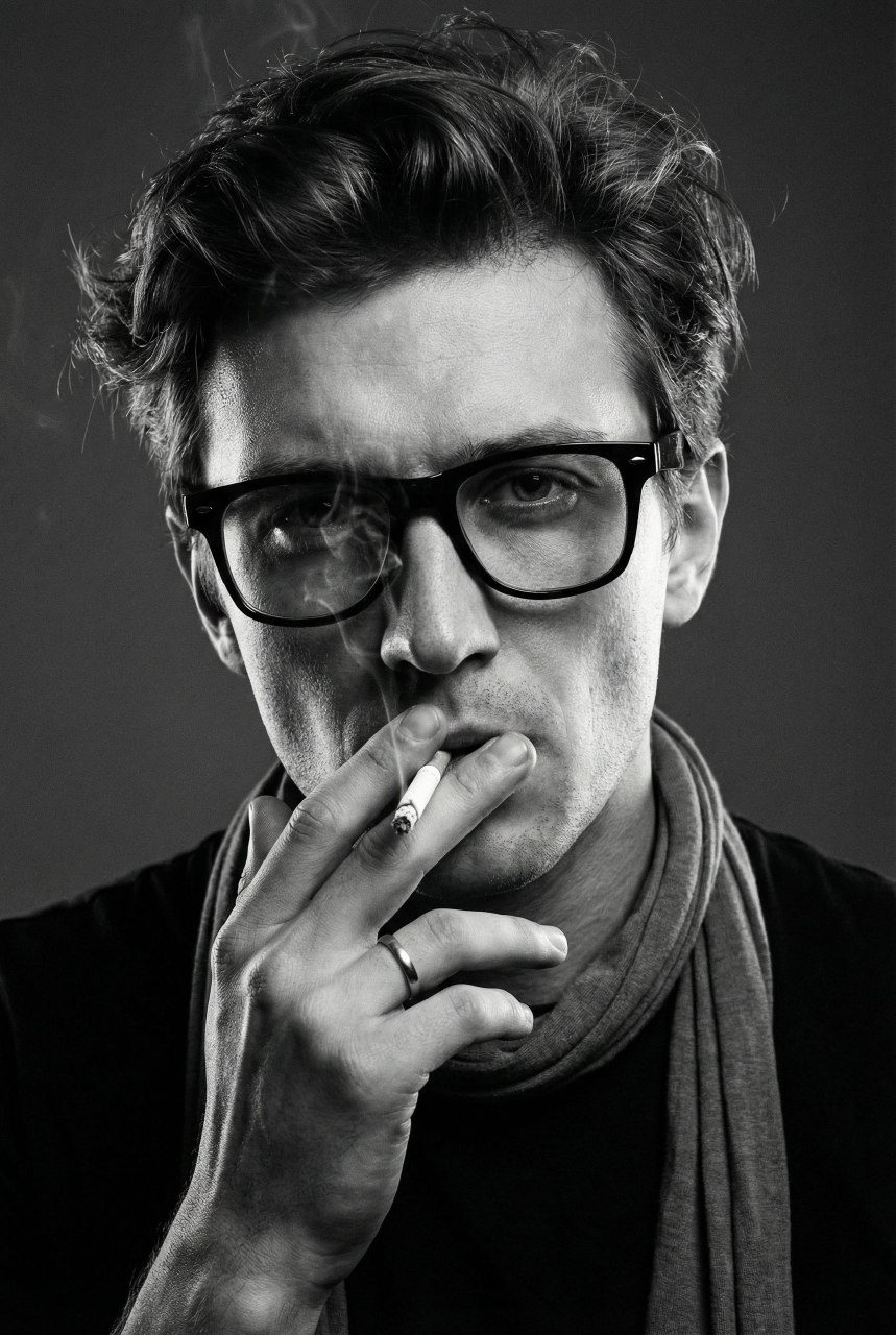 Noir Man Studio Portrait Realistic