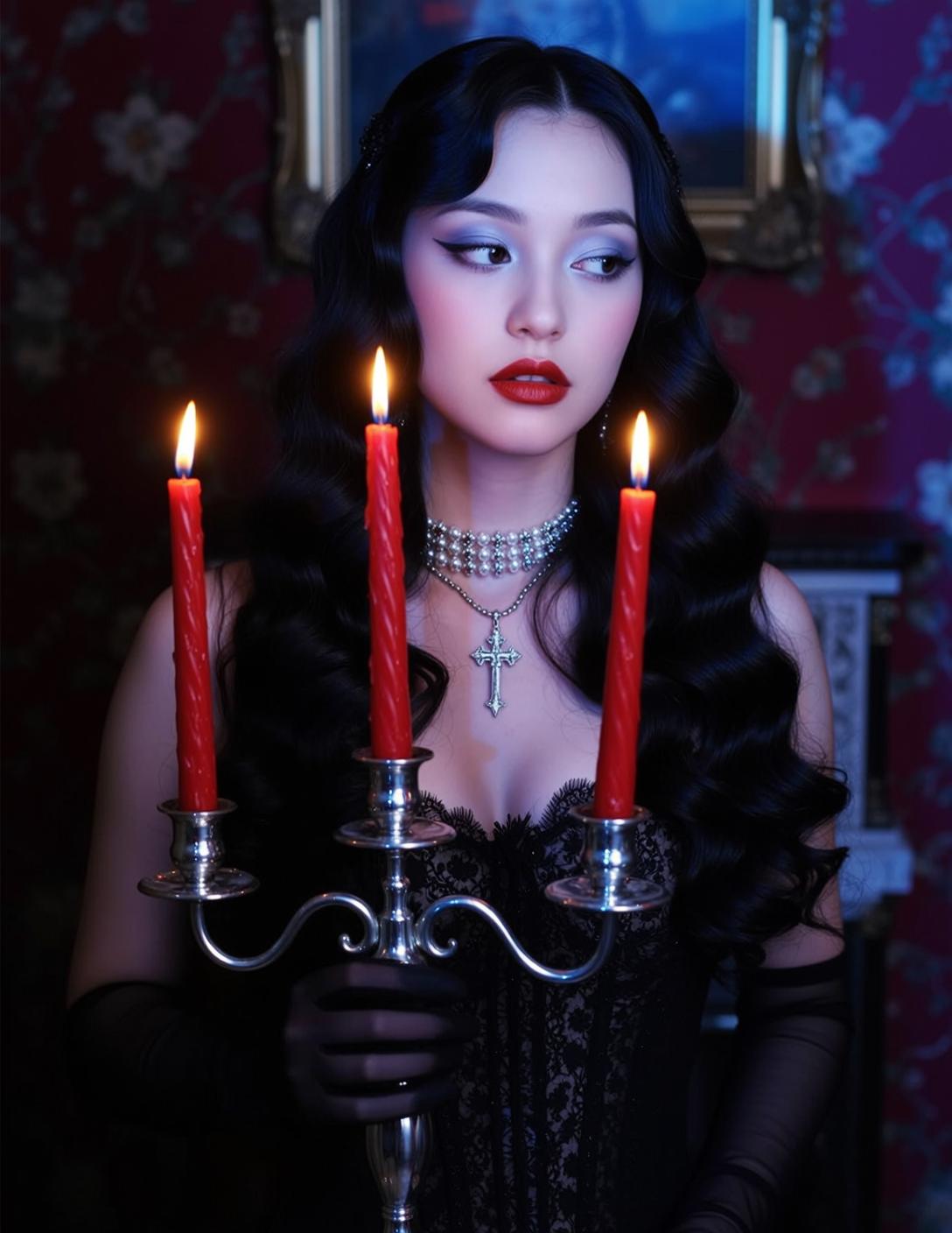 Candlelight Candelabra Gothic Portrait reference photo