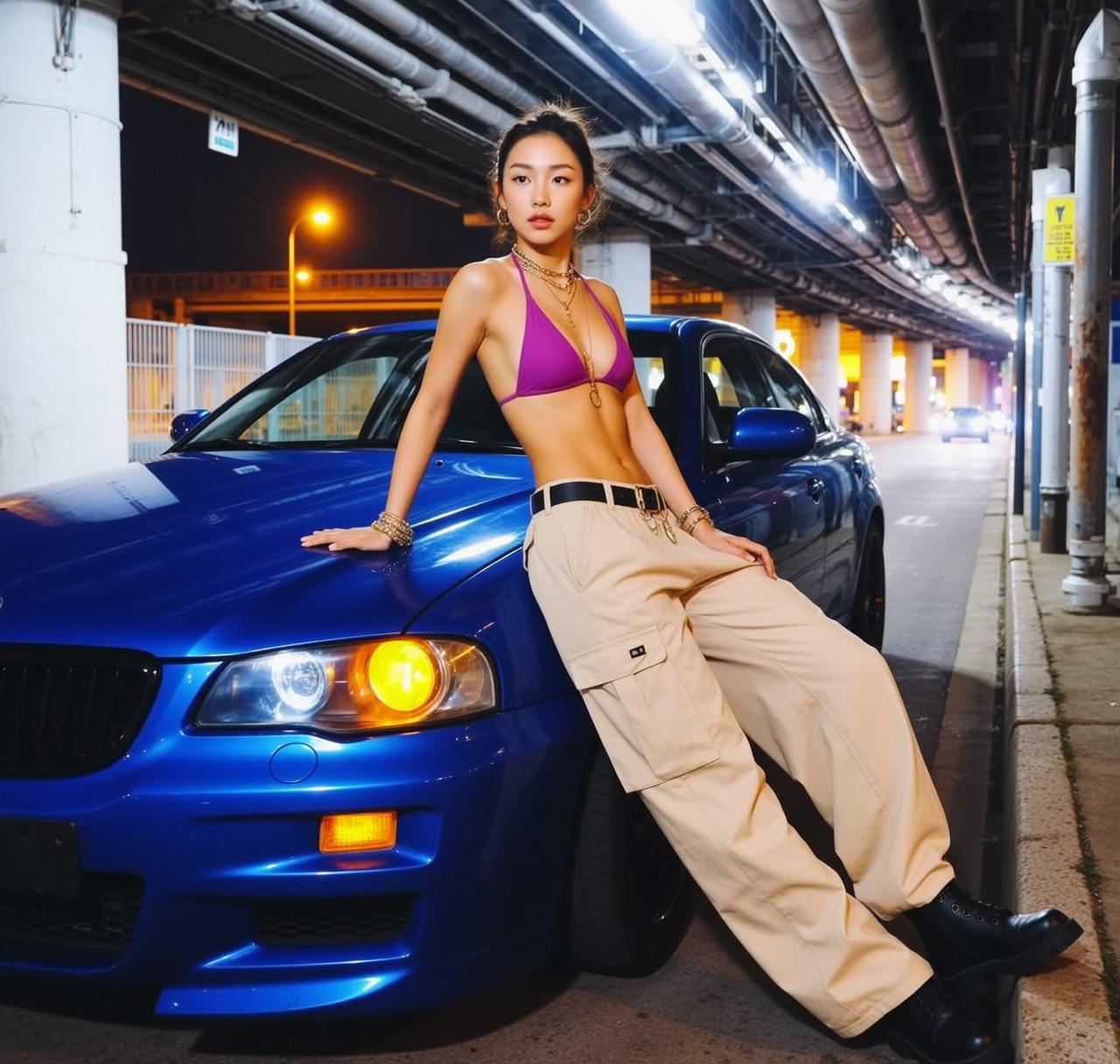 Bikini Top Overpass Night reference photo